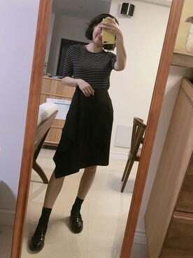 「PRADA（プラダ）のアイテム（スカート）」を使った、-徐小栗-さん（レディース・160cm）の春コーディネート