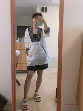 「Midnightのアイテム」を使った、-徐小栗-さん（レディース・160cm）の夏コーディネート