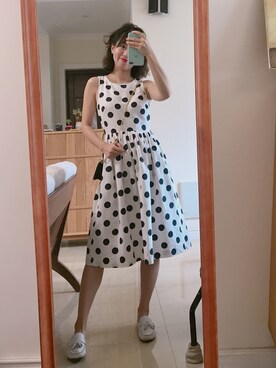 「J.CREW（ジェイクルー）のアイテム（ワンピース/ドレス）」を使った、-徐小栗-さん（レディース・160cm）の夏コーディネート