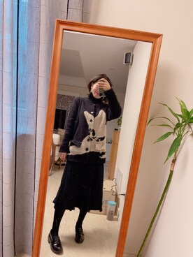 「Yohji Yamamoto（ヨウジヤマモト）のアイテム（アンサンブル）」を使った、-徐小栗-さん（レディース・160cm）の秋コーディネート