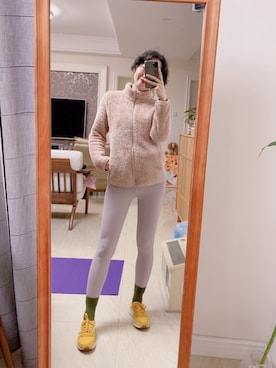「UNIQLO（ユニクロ）のアイテム（スタジャン）」を使った、-徐小栗-さん（レディース・160cm）の冬コーディネート
