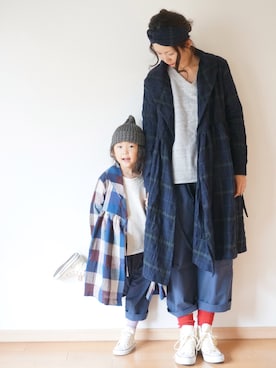 「pongee（ポンジー）のアイテム」を使った、pongeeさん（キッズ・110cm）の冬コーディネート