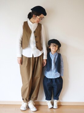 「pongee（ポンジー）のアイテム」を使った、pongeeさん（キッズ・110cm）の冬コーディネート