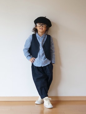 「pongee（ポンジー）のアイテム」を使った、pongeeさん（キッズ・110cm）の冬コーディネート