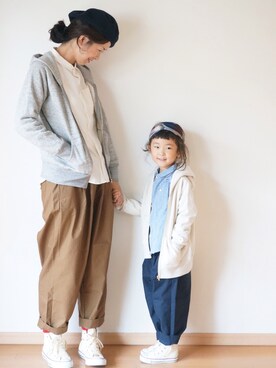 「pongee（ポンジー）のアイテム」を使った、pongeeさん（キッズ・110cm）の冬コーディネート