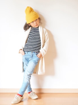 「pongee（ポンジー）のアイテム」を使った、pongeeさん（キッズ・110cm）の冬コーディネート