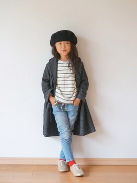 「カシュクール」｜「アイテム（その他アウター）」を使った、pongeeさん（キッズ・110cm）の冬コーディネート