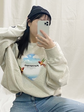 「thisisneverthat（ディスイズネバーザット）のアイテム（帽子）」を使った、nnee44さん（レディース・158cm）の冬コーディネート