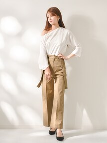 Kicuri キクリ　ストレートパンツ　ブラウン Kicuri キクリ ストレートパンツ ブラウン - メルカリ