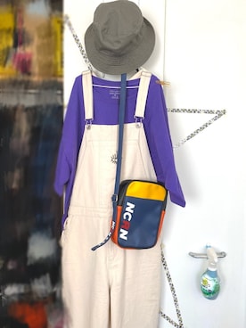 「ストリート女子」｜「アイテム（オールインワン・サロペット）」を使った、Up Ground Flowerさん（レディース・161cm）の春コーディネート