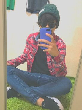 「Rodeo Crowns（ロデオクラウンズ）のアイテム（Tシャツ/カットソー）」を使った、Rさん（メンズ・168cm）の秋コーディネート