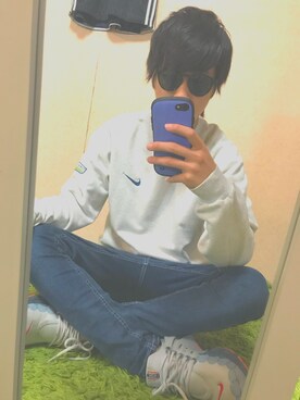 「Rodeo Crowns（ロデオクラウンズ）のアイテム（デニムパンツ）」を使った、Rさん（メンズ・168cm）の秋コーディネート