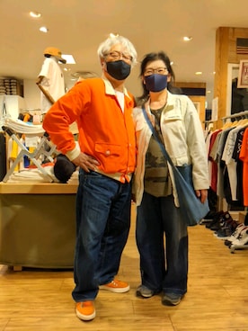 「アイテム（MA-1、オレンジ系）」を使った、avirexsさん（メンズ・165cm）の春コーディネート