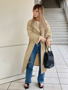 「AVIREX（アヴィレックス）のアイテム（トレンチコート）」を使った、ayuさん（レディース・156cm）の春コーディネート