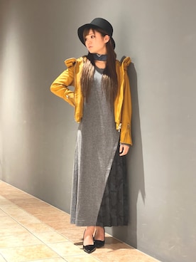 「ママファッション」｜「アイテム（ライダースジャケット）」を使った、ayuさん（レディース・156cm）の冬コーディネート