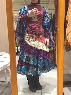 「アイテム（その他アンダーウェア/インナー、ピンク系）」を使った、Suzukiさん（レディース・148cm）の冬コーディネート
