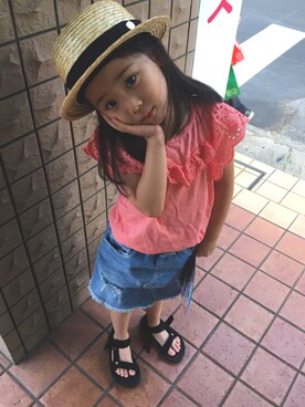 「NANO universe（ナノユニバース）のアイテム」を使った、hina0824さん（キッズ・110cm）の夏コーディネート