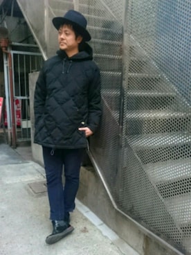 「COMFY（コンフィー）のアイテム（ジャケット/アウター）」を使った、SAKUMAさん（メンズ・170cm）の冬コーディネート