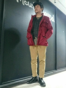 「HAVERSACK（ハバーザック）のアイテム（ジャケット/アウター）」を使った、SAKUMAさん（メンズ・170cm）の冬コーディネート