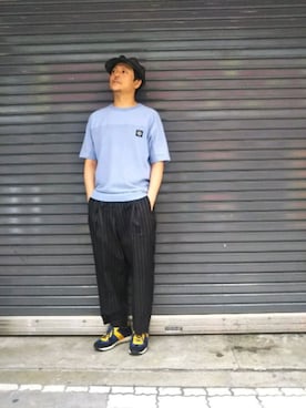 「HAVERSACK（ハバーザック）のアイテム（パンツ）」を使った、SAKUMAさん（メンズ・170cm）の夏コーディネート
