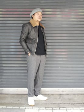 「HAVERSACK（ハバーザック）のアイテム（パンツ）」を使った、SAKUMAさん（メンズ・170cm）の秋コーディネート