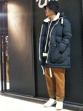 「NYUZELESS（ニューズレス）のアイテム」を使った、SAKUMAさん（メンズ・170cm）の秋コーディネート