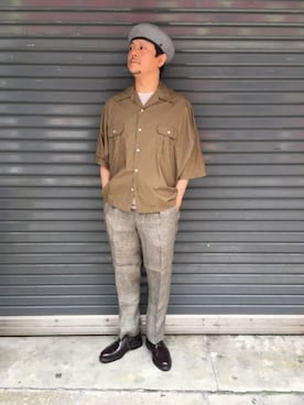 「HAVERSACK（ハバーザック）のアイテム（パンツ）」を使った、SAKUMAさん（メンズ・170cm）の夏コーディネート