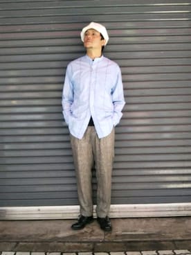 「HAVERSACK（ハバーザック）のアイテム（パンツ）」を使った、SAKUMAさん（メンズ・170cm）の夏コーディネート
