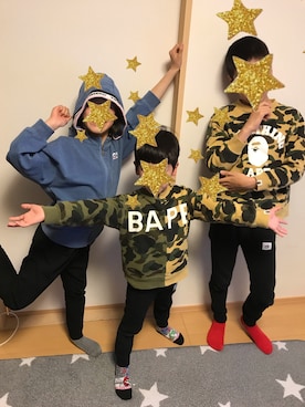 「Bape」｜「アイテム（スウェット）」を使った、kanaさん（キッズ・132cm）の春コーディネート