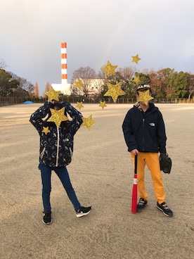 「ノースフェイス」｜「アイテム（その他アウター）」を使った、kanaさん（キッズ・130cm）の春コーディネート