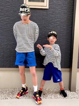 「ロールアップ」｜「アイテム（ラッピングキット）」を使った、kanaさん（キッズ・121cm）の春コーディネート