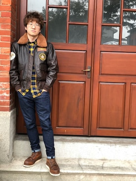 「Levi's」｜「アイテム（ブーツ）」を使った、TedTsaiさん（メンズ・168cm）の冬コーディネート