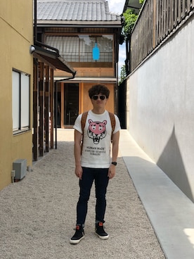 「blue bottle coffee」｜TedTsaiさん（メンズ・168cm）の夏コーディネート