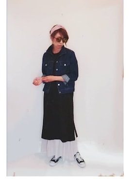 「VANS（バンズ）のアイテム（シャツワンピース）」を使った、Keyさん（レディース・164cm）の春コーディネート