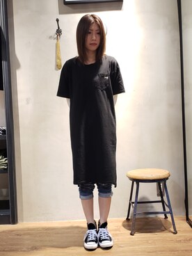 「SCHOTT」｜「アイテム（ワンピース/ドレス）」を使った、Asukaさん（レディース・166cm）の春コーディネート