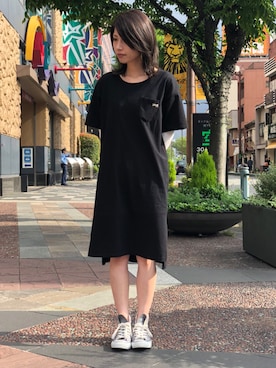 「SCHOTT」｜「アイテム（ワンピース/ドレス）」を使った、Asukaさん（レディース・166cm）の夏コーディネート