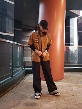 「SCHOTT」｜「アイテム（オールインワン・サロペット）」を使った、Asukaさん（レディース・166cm）の春コーディネート