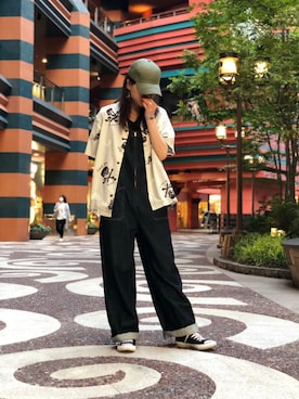 「SCHOTT」｜「アイテム（オールインワン・サロペット）」を使った、Asukaさん（レディース・166cm）の春コーディネート