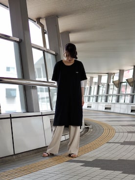 「SCHOTT」｜「アイテム（ワンピース/ドレス）」を使った、Asukaさん（レディース・166cm）の夏コーディネート