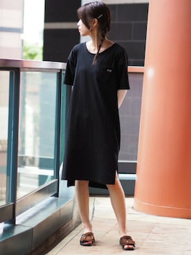 「SCHOTT」｜「アイテム（ワンピース/ドレス）」を使った、Asukaさん（レディース・166cm）の夏コーディネート