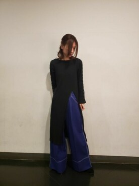 「SCHOTT」｜「アイテム（ワンピース/ドレス）」を使った、Asukaさん（レディース・166cm）の秋コーディネート