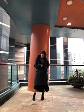 「schott（ショット）のアイテム（モッズコート）」を使った、Asukaさん（レディース・166cm）の冬コーディネート