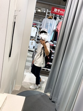 「FILA（フィラ）のアイテム（キャップ）」を使った、おくさん（メンズ・163cm）の夏コーディネート