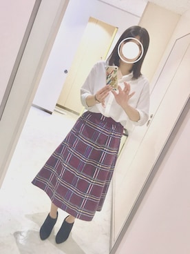 「学校」｜「アイテム（ブーティ）」を使った、Eさん（レディース・167cm）の秋コーディネート
