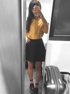 「Aラインスカート」｜「アイテム（ローファー）」を使った、Haru☀️🇹🇼さん（レディース・154cm）の秋コーディネート