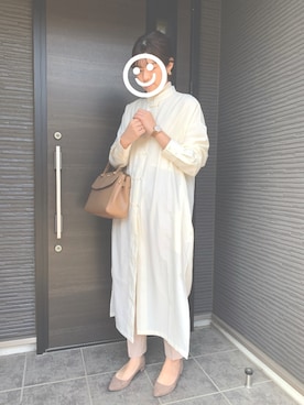 「classicalelf（クラシカルエルフ）のアイテム（シャツワンピース）」を使った、まるさん（レディース・165cm）の春コーディネート