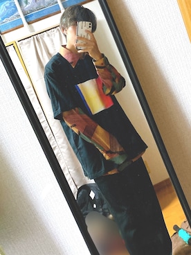 「柄シャツコーデ」｜「アイテム（スラックス）」を使った、kenshiさん（メンズ・170cm）の秋コーディネート