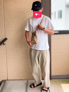 「Scye（サイ）のアイテム（帽子）」を使った、ぶるーさん（メンズ・173cm）の夏コーディネート