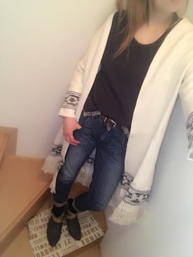 「JEANASIS（ジーナシス）のアイテム（ブーティ）」を使った、れいやんさん（レディース・166cm）の冬コーディネート