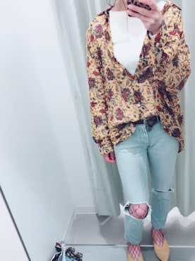 「網タイツ×デニム」｜れいやんさん（レディース・166cm）の春コーディネート